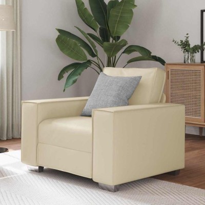 Sofá Silla 59 cm con cojín Crema Cuero sintético