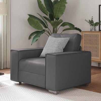 Sofá Silla 59 cm con cojín Gris Cuero sintético
