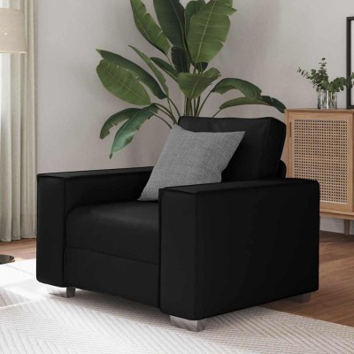 Sofá Silla 59 cm con cojín Negro Cuero sintético