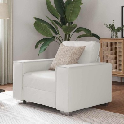 Sofá Silla 59 cm con cojín Blanco Cuero sintético