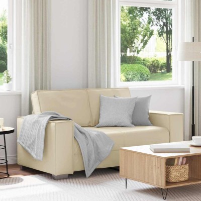 Sofá Loveseat de 120 cm con cojín Crema Cuero sintético