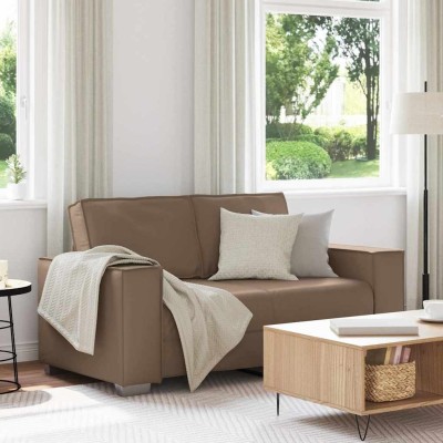 Sofá Loveseat de 120 cm con cojín Capuchino Cuero sintético
