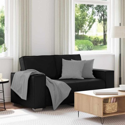 Sofá Loveseat de 120 cm con cojín Negro Cuero sintético