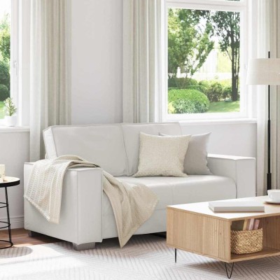 Sofá Loveseat 160 cm con cojín Blanco Cuero sintético