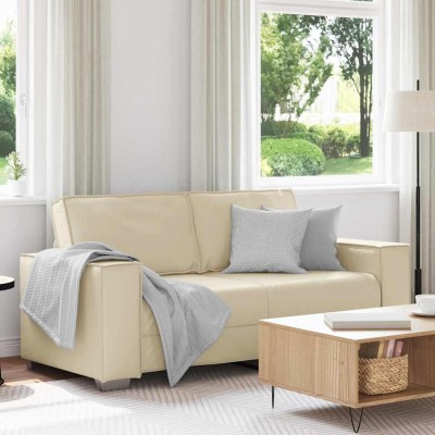 Sofá Loveseat de 180 cm con cojín Crema Cuero sintético