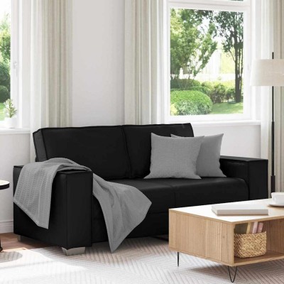 Sofá Loveseat de 180 cm con cojín Negro Cuero sintético