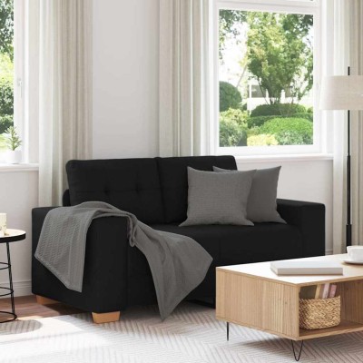 Sofá Loveseat de tela negra de 120 cm