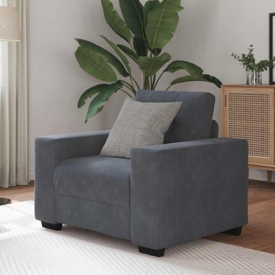 Sillón de terciopelo gris oscuro   60 cm