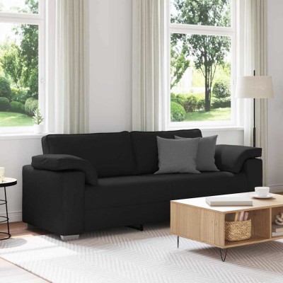 Sofá con cojín Negro 219 x 77 x 82 cm tela