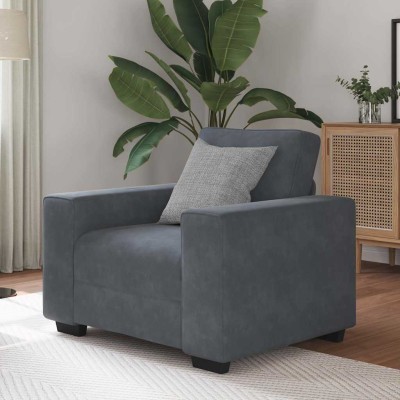 Sillón de terciopelo gris oscuro   60 cm