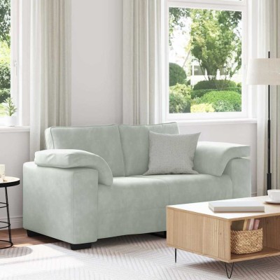 Sofá Loveseat gris claro 120 cm terciopelo