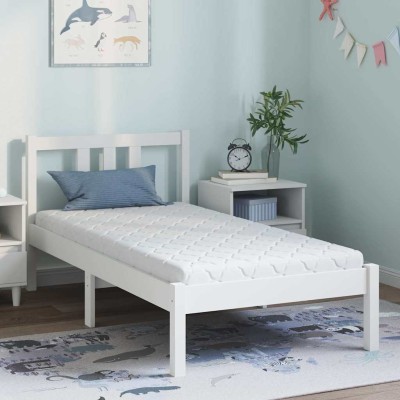 Colchón con Capa de Coco Blanco 160 x 80 cm Espuma PU