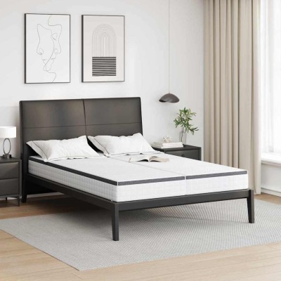 Colchón 2 pcs Blanco y gris 70 x 200 cm Resorte Bonell