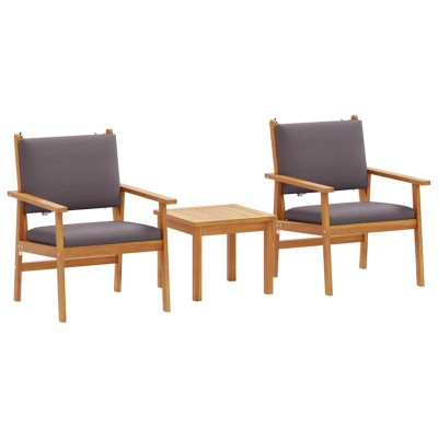 Conjunto de sofá de jardín 3 pcs Marrón 45 x 45 x 38cm