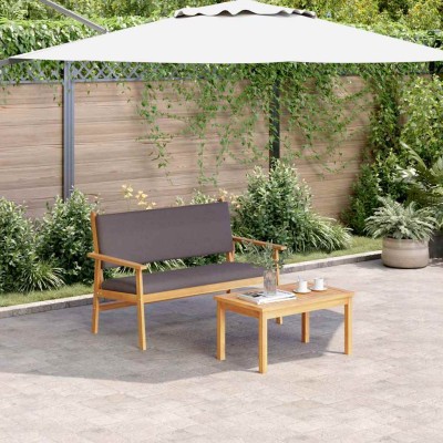 Conjunto de sofá de jardín 2 pcs Marrón Madera maciza de Acacia