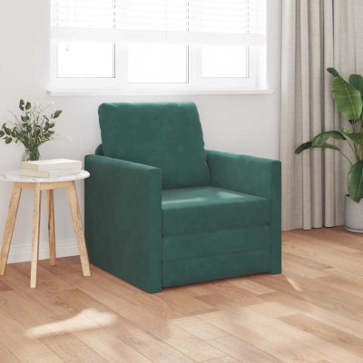 Sofá Cama de Piso Verde oscuro 74 x 77 x 81 cm Terciopelo