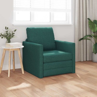 Sofá Cama con cojín Verde oscuro 74 x 77 x 81 cm tela
