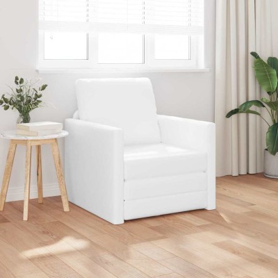 Sofá Cama de Suelo Blanco 74 x 77 x 81 cm Cuero sintético