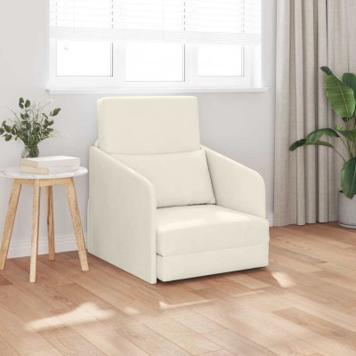 Sofá cama Crema 65 x 80 x 83 cm Terciopelo