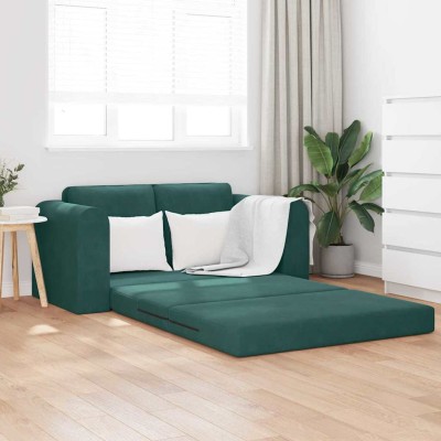 Sofá cama Verde oscuro 148 x 71 x 83 cm Terciopelo