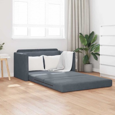 Sofá cama Gris oscuro 124 x 204 x 61 cm Terciopelo