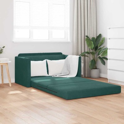 Sofá cama Verde oscuro 124 x 204 x 61 cm Terciopelo
