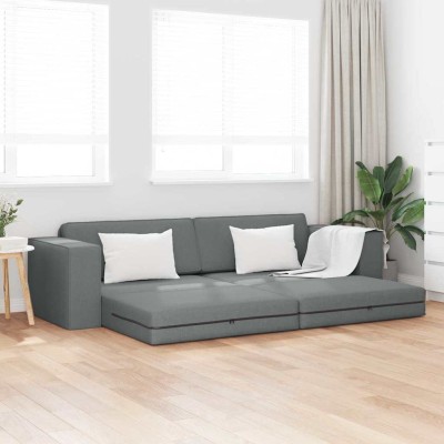 Sofá cama Gris oscuro 245 x 78 x 77 cm tela