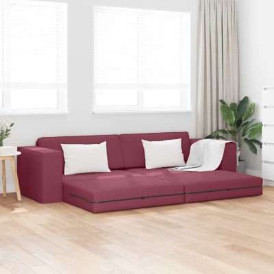 Sofá cama Rojo vino tinto 245 x 78 x 77 cm tela