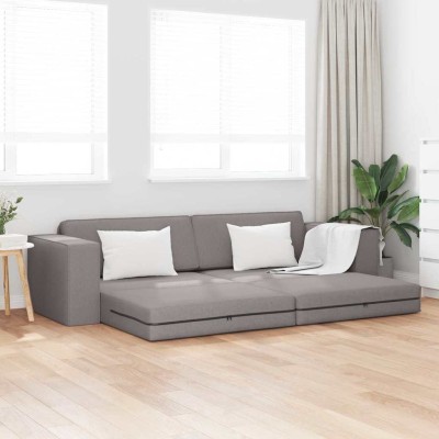 Sofá cama Taupé 245 x 78 x 77 cm tela