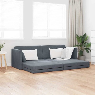 Sofá cama Gris oscuro 213 x 76 x 77 cm Terciopelo