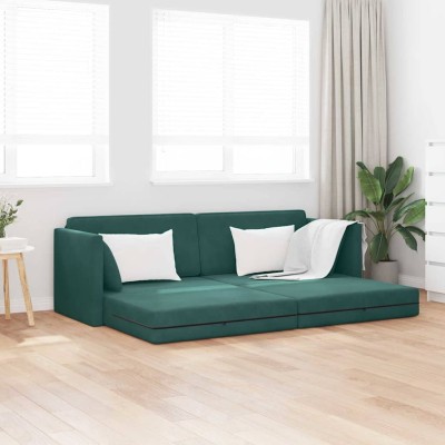 Sofá cama Verde oscuro 213 x 76 x 77 cm Terciopelo