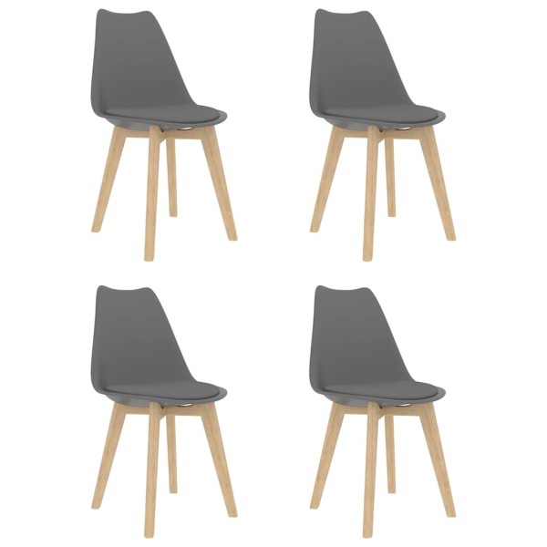 Sillas de comedor 4 unidades plástico gris