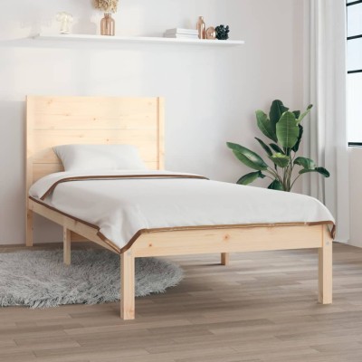 Estructura de cama madera maciza 90x190 cm