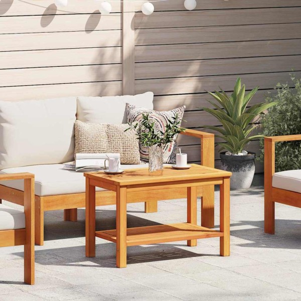 Mesa de Café Marrón 90 x 50 x 45 cm madera maciza de acacia