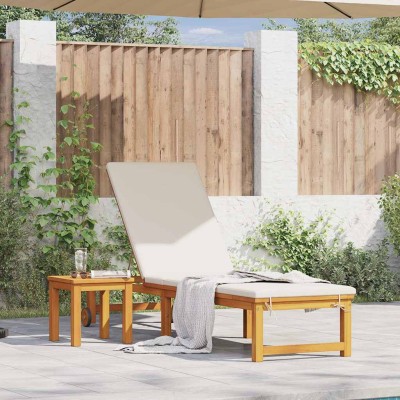 Tumbona Marrón 53 x 202 x 89cm Madera maciza de Acacia