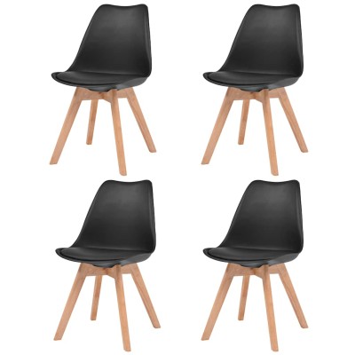 Sillas de comedor 4 unidades plástico negro