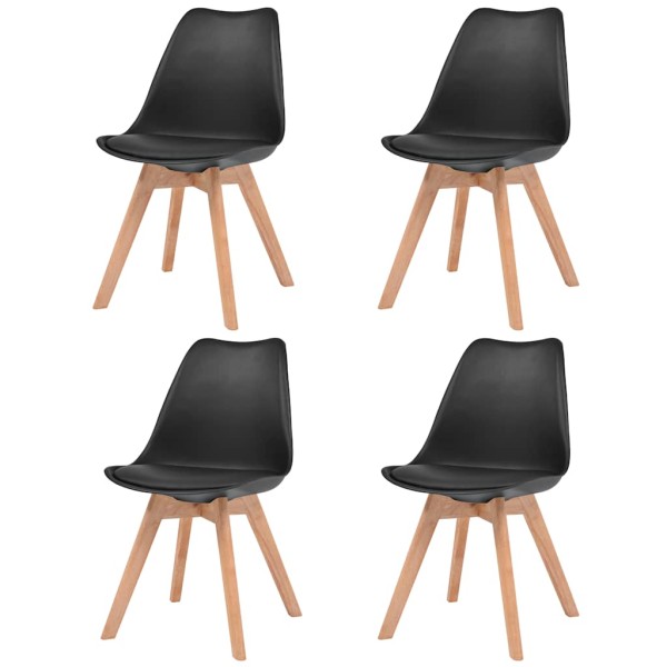 Sillas de comedor 4 unidades plástico negro