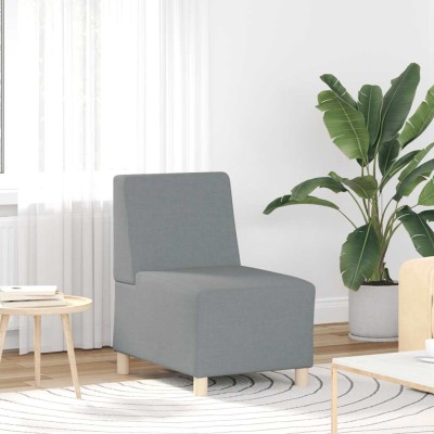 Sillón sin brazos Sofá Tela Gris Claro 55 cm