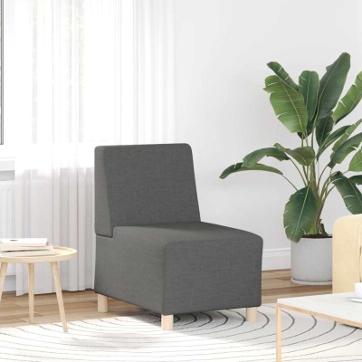 Sillón sin brazos Sofá Tela Gris Oscuro 55 cm