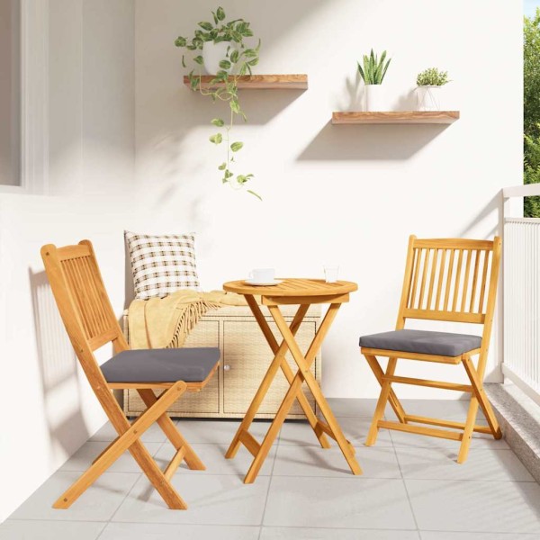 Silla Plegable con cojín Plegable 2 pcs Gris 49 x 57.5 x 92cm