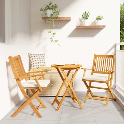 Silla Plegable con cojín Plegable 2 pcs Blanco 49 x 57.5 x 92cm