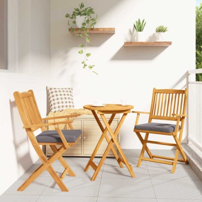 Silla Plegable con cojín Plegable 2 pcs Gris 49 x 57.5 x 92cm