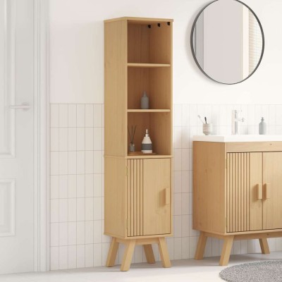 Gabinete de Baño Marrón 35 x 30 x 159 cm Madera maciza de Pino