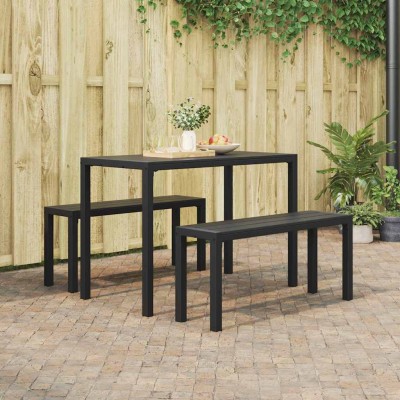 Conjunto de Comedor de Jardín con cojín 3 pcs Antracita Acero