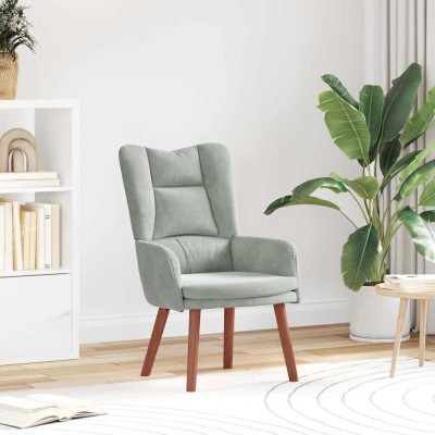 Silla Relax Gris claro 63 x 67 x 94 cm Terciopelo