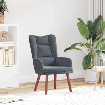 Silla Relax Gris oscuro 63 x 67 x 94 cm Terciopelo