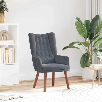 Silla Relax Gris oscuro 63 x 67 x 94 cm Terciopelo