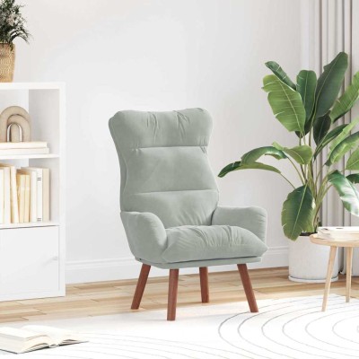Silla Relax Gris claro 69 x 74 x 93 cm Terciopelo
