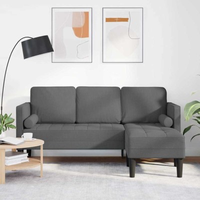 Juego de Sofá Gris oscuro 173 x 131 x 67 cm tela