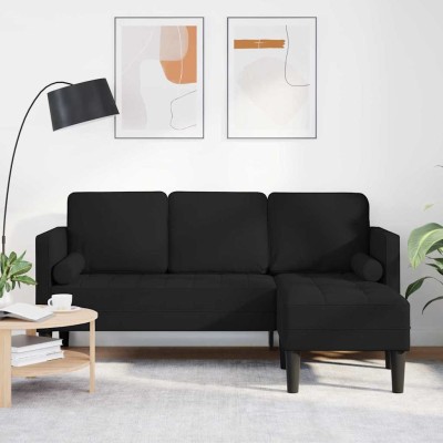 Juego de Sofá Negro 173 x 131 x 67 cm tela